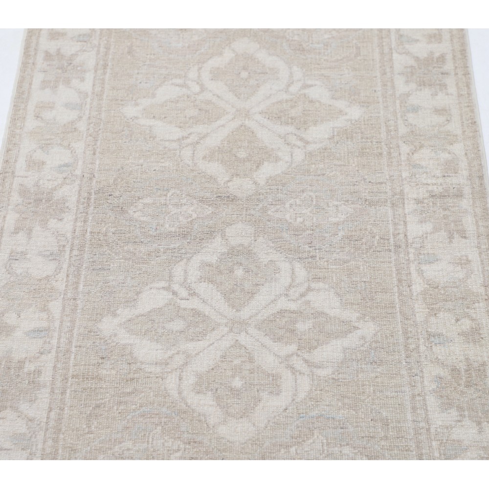 Hand Knotted Hallway Runner Rug | Beige Wool Runner Rug for Corridor | Stair Rug | New Kitchen Rug