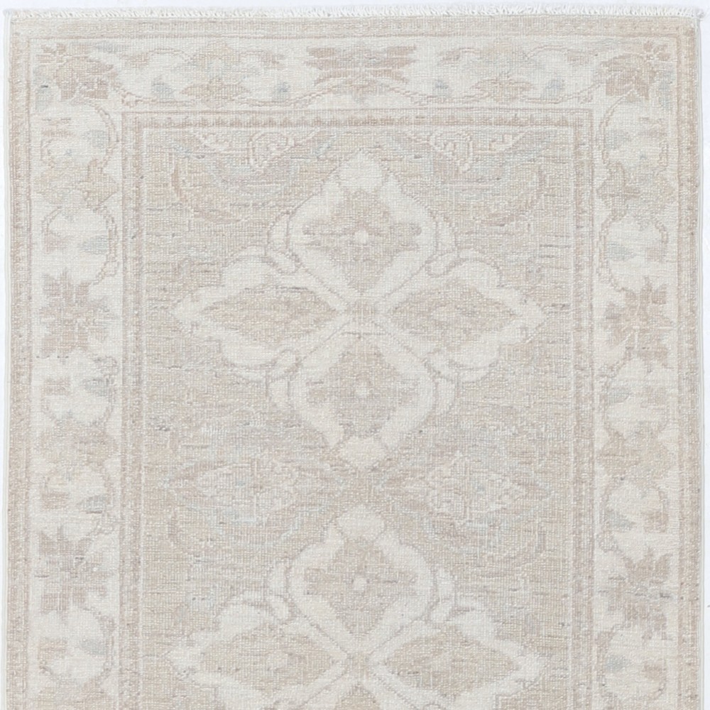 Hand Knotted Hallway Runner Rug | Beige Wool Runner Rug for Corridor | Stair Rug | New Kitchen Rug