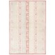 Hand Knotted Beige and Red Wool Area Rug | Turkish Stripe Motif Accent Rug Hand Knotted Beige and Red Wool Area Rug | Turkish Stripe Motif Accent Rug