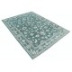 Hand Knotted Green Wool Oushak Area Rug with All-Over Floral Design Hand Knotted Green Wool Oushak Area Rug with All-Over Floral Design