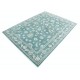 Hand Knotted Green Wool Oushak Area Rug with All-Over Floral Design Hand Knotted Green Wool Oushak Area Rug with All-Over Floral Design