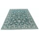 Hand Knotted Green Wool Oushak Area Rug with All-Over Floral Design Hand Knotted Green Wool Oushak Area Rug with All-Over Floral Design