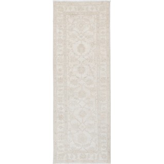 Handknotted Hallway Runner Rug | Beige Corridor Rug | Wool Kitchen Rug | Floral Stair Rug