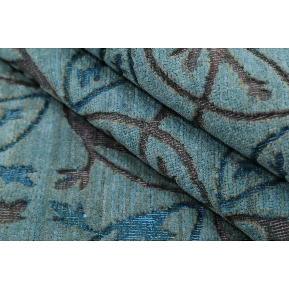 Blue Hand Knotted Turkish Square Area Rug for Home Decor | 100% Wool Blue Hand Knotted Turkish Square Area Rug for Home Decor | 100% Wool