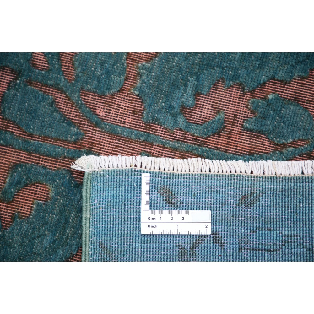 Hand Knotted Teal Blue, Blush Wool Runner Rug | Floral Corridor Rug | Stair Rug | New Kitchen Rug