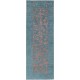 Hand Knotted Teal Blue, Blush Wool Runner Rug | Floral Corridor Rug | Stair Rug | New Kitchen Rug