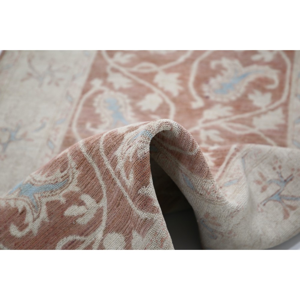 Hand Knotted Red, Beige Wool Runner Rug | Oushak Floral Corridor Rug for Hallway, Kitchen Hand Knotted Red, Beige Wool Runner Rug | Oushak Floral Corridor Rug for Hallway, Kitchen