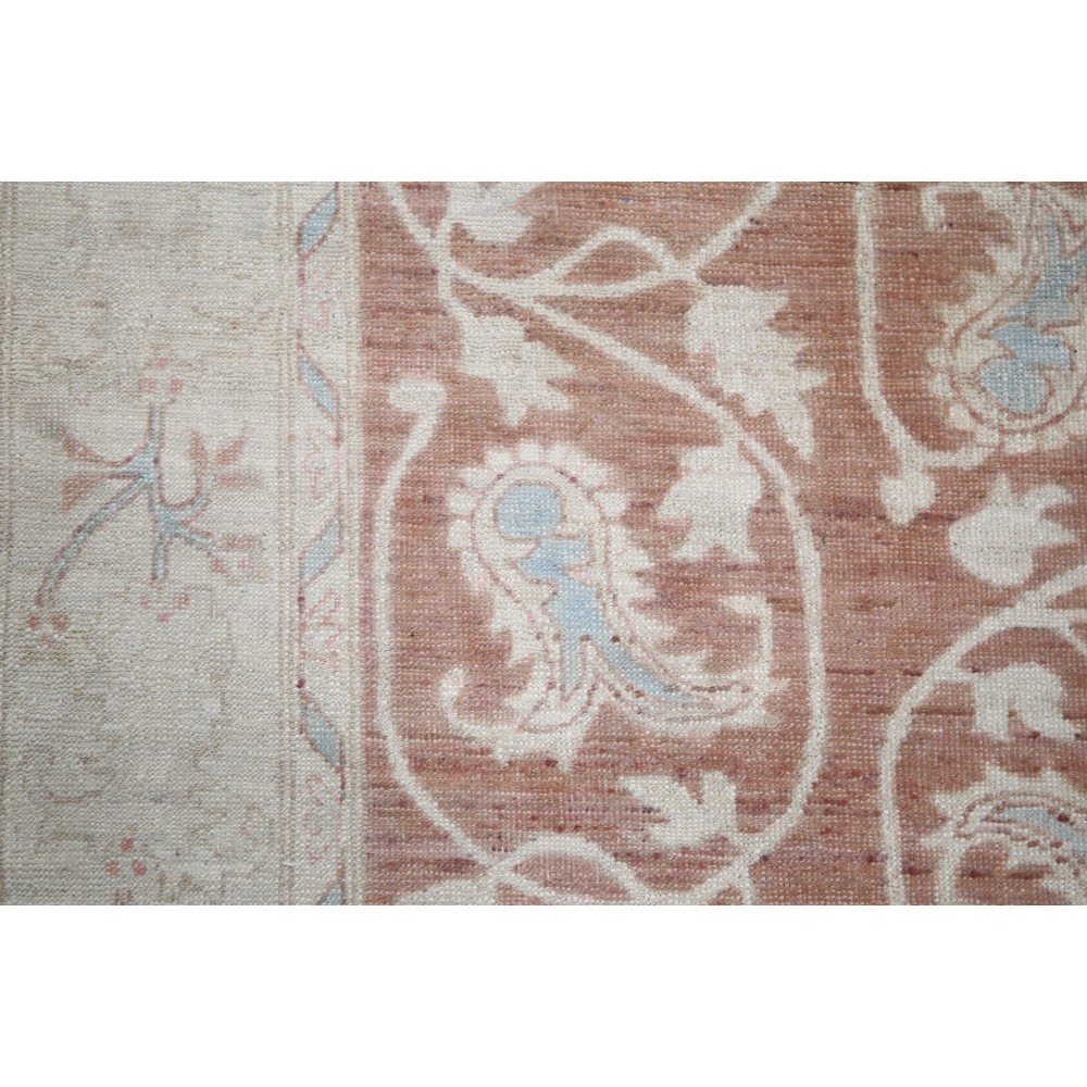Hand Knotted Red, Beige Wool Runner Rug | Oushak Floral Corridor Rug for Hallway, Kitchen Hand Knotted Red, Beige Wool Runner Rug | Oushak Floral Corridor Rug for Hallway, Kitchen