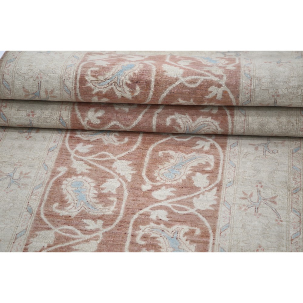 Hand Knotted Red, Beige Wool Runner Rug | Oushak Floral Corridor Rug for Hallway, Kitchen Hand Knotted Red, Beige Wool Runner Rug | Oushak Floral Corridor Rug for Hallway, Kitchen