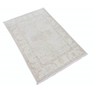 Hand Knotted Beige Wool Area Rug | Floral Design Small Rug Hand Knotted Beige Wool Area Rug | Floral Design Small Rug