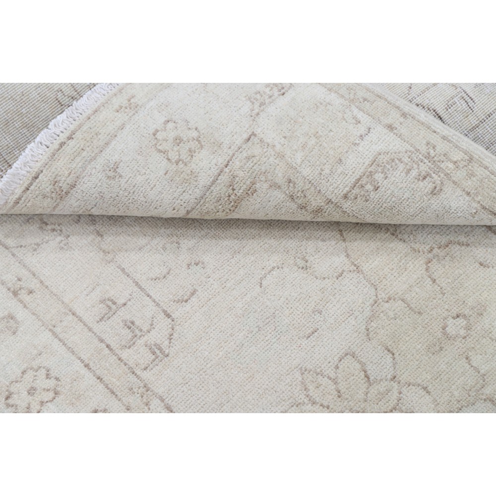Hand Knotted Beige Wool Area Rug | Floral Design Small Rug