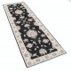 Hand Knotted Black, Beige Wool Runner Rug | Oushak Floral Corridor Rug for Hallway, Kitchen Hand Knotted Black, Beige Wool Runner Rug | Oushak Floral Corridor Rug for Hallway, Kitchen