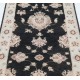 Hand Knotted Black, Beige Wool Runner Rug | Oushak Floral Corridor Rug for Hallway, Kitchen Hand Knotted Black, Beige Wool Runner Rug | Oushak Floral Corridor Rug for Hallway, Kitchen