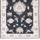 Hand Knotted Black, Beige Wool Runner Rug | Oushak Floral Corridor Rug for Hallway, Kitchen Hand Knotted Black, Beige Wool Runner Rug | Oushak Floral Corridor Rug for Hallway, Kitchen