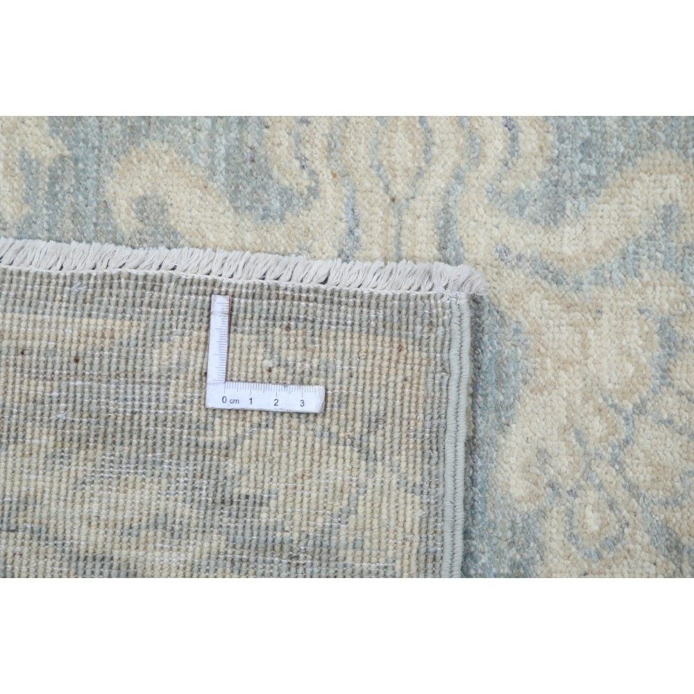 Hand Knotted Hallway Runner Rug | Light Blue and Ivory Runner Rug for Corridor | Stair Rug | Wool Kitchen Rug