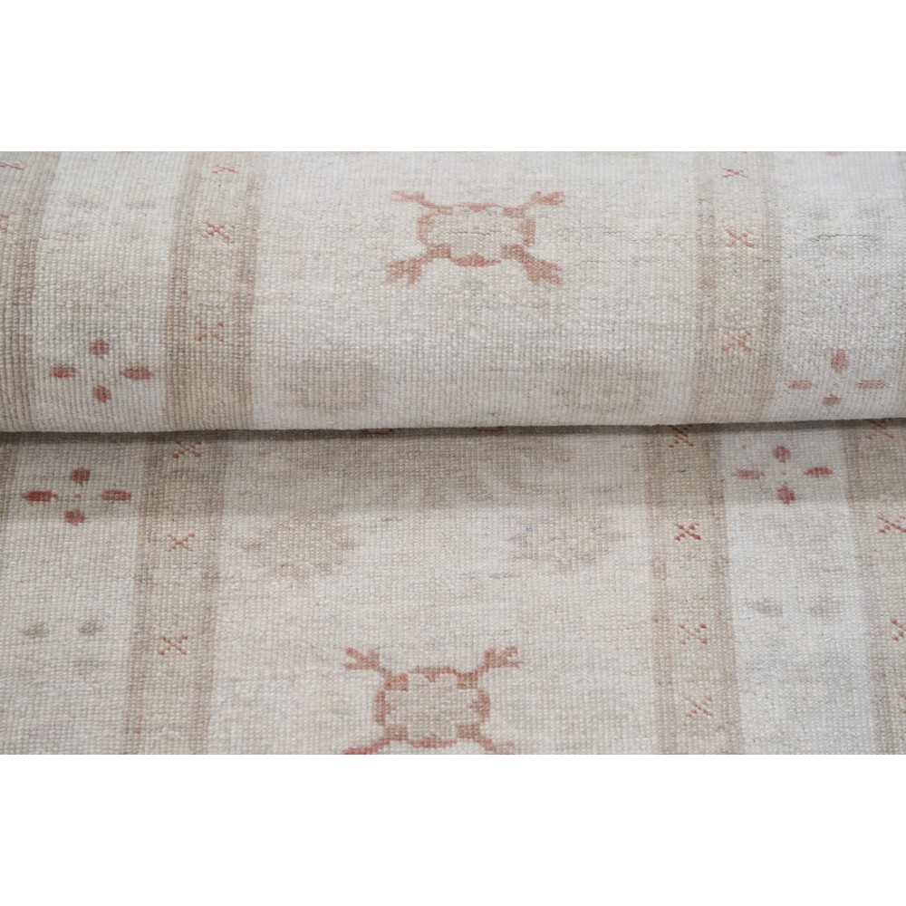 Hand Knotted Beige, Blush Wool Area Rug | Turkish Geometric Motif Accent Rug Hand Knotted Beige, Blush Wool Area Rug | Turkish Geometric Motif Accent Rug