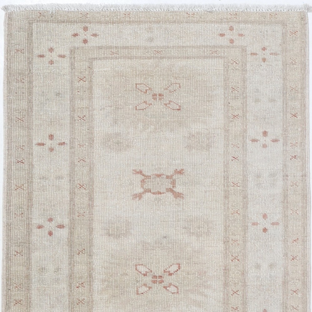 Hand Knotted Beige, Blush Wool Area Rug | Turkish Geometric Motif Accent Rug Hand Knotted Beige, Blush Wool Area Rug | Turkish Geometric Motif Accent Rug