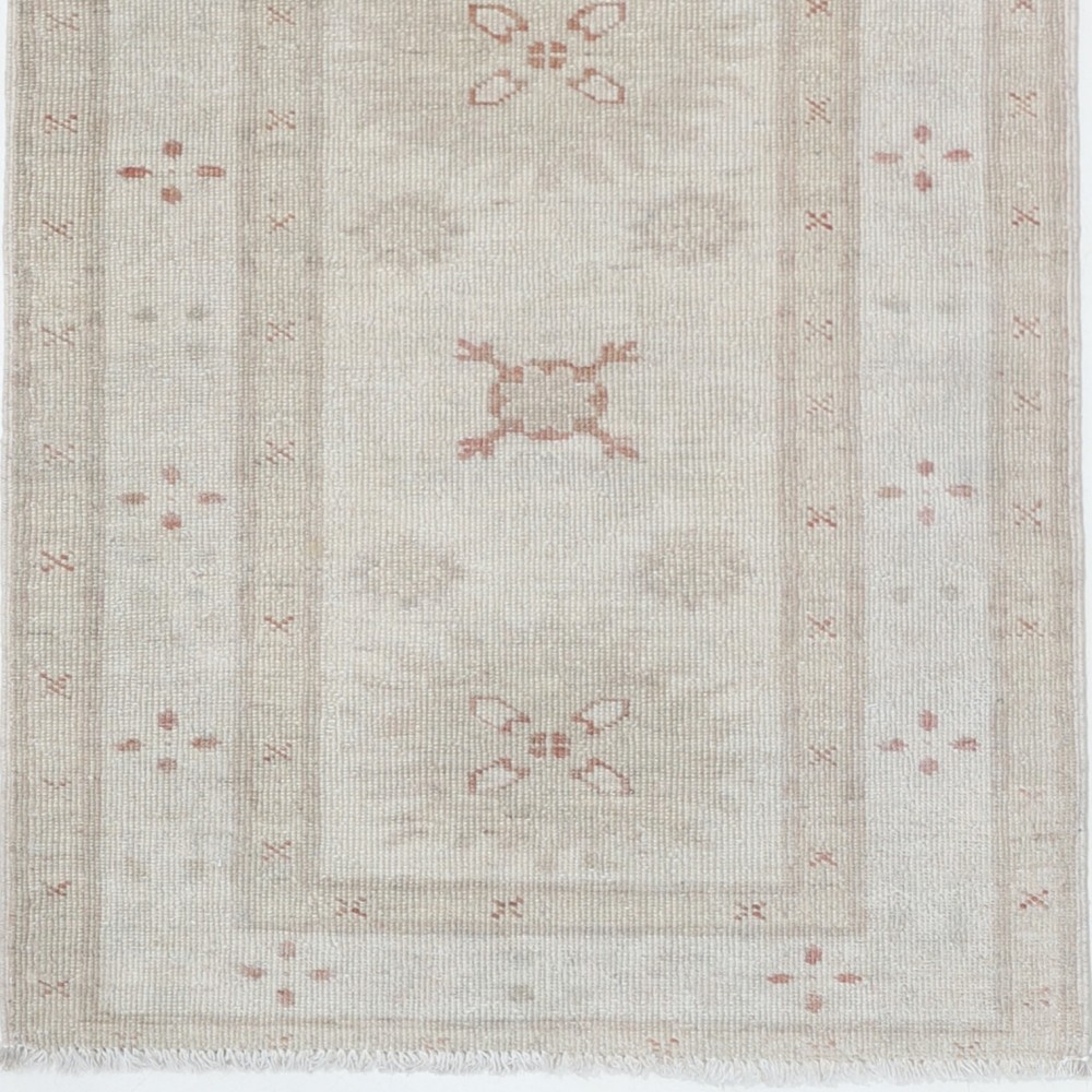 Hand Knotted Beige, Blush Wool Area Rug | Turkish Geometric Motif Accent Rug Hand Knotted Beige, Blush Wool Area Rug | Turkish Geometric Motif Accent Rug