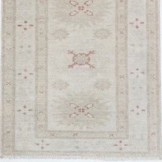 Hand Knotted Beige, Blush Wool Area Rug | Turkish Geometric Motif Accent Rug Hand Knotted Beige, Blush Wool Area Rug | Turkish Geometric Motif Accent Rug