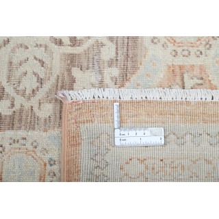 Hand Knotted Beige, Gray, Pale Pink Large Area Rug | Turkish Trellis Design Wool Carpet