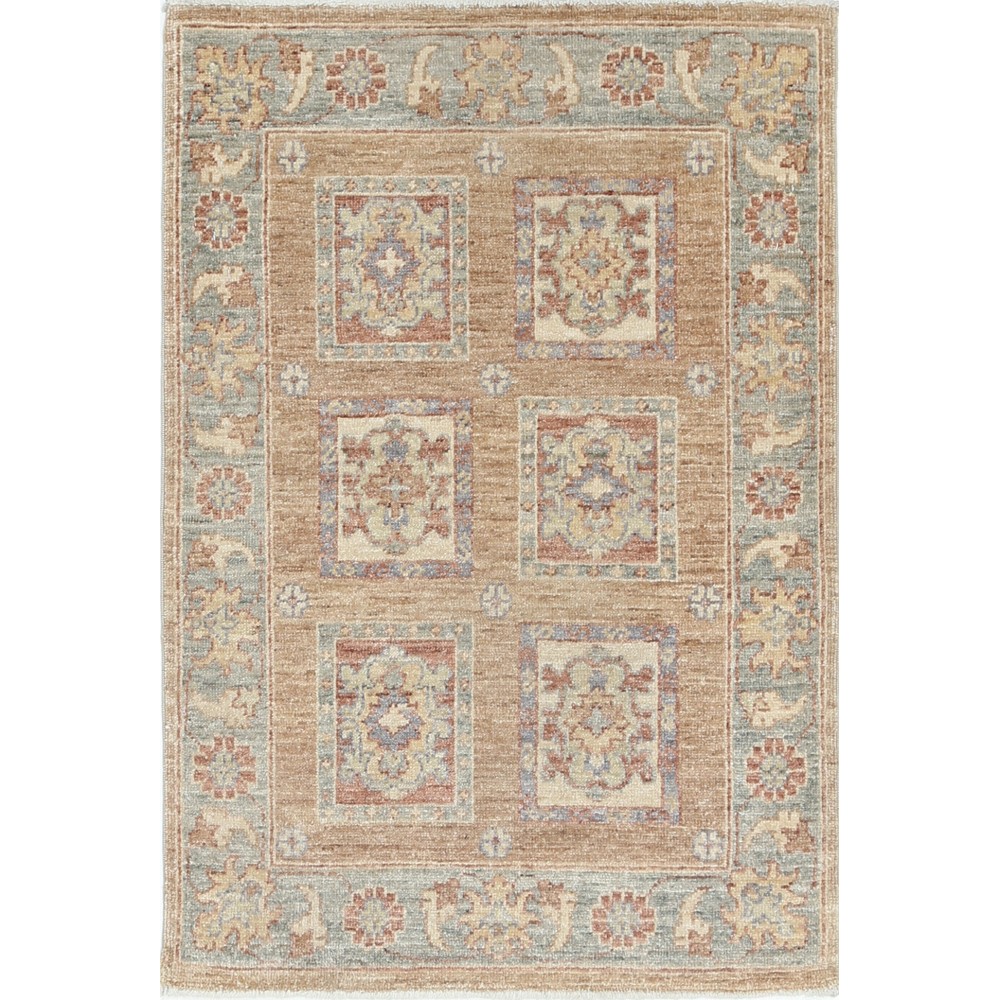 Hand Knotted Red, Tan, Light Blue and Ivory Wool Area Rug | Geometric Floral Small Rug Hand Knotted Red, Tan, Light Blue and Ivory Wool Area Rug | Geometric Floral Small Rug