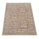 Hand Knotted Red, Tan, Light Blue and Ivory Wool Area Rug | Geometric Floral Small Rug Hand Knotted Red, Tan, Light Blue and Ivory Wool Area Rug | Geometric Floral Small Rug