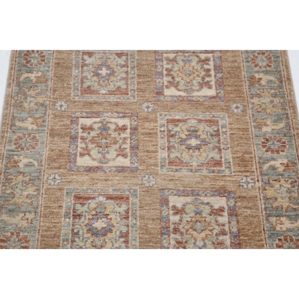 Hand Knotted Red, Tan, Light Blue and Ivory Wool Area Rug | Geometric Floral Small Rug Hand Knotted Red, Tan, Light Blue and Ivory Wool Area Rug | Geometric Floral Small Rug