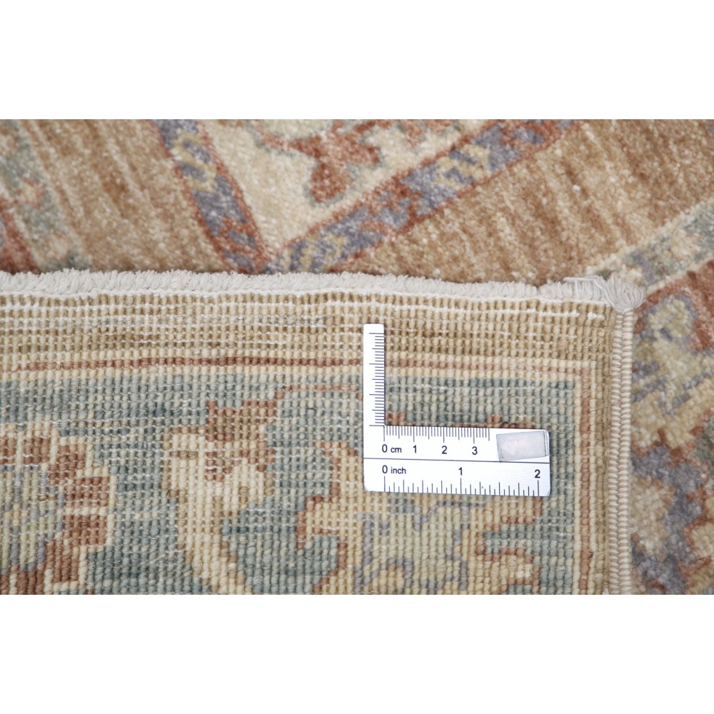 Hand Knotted Red, Tan, Light Blue and Ivory Wool Area Rug | Geometric Floral Small Rug Hand Knotted Red, Tan, Light Blue and Ivory Wool Area Rug | Geometric Floral Small Rug