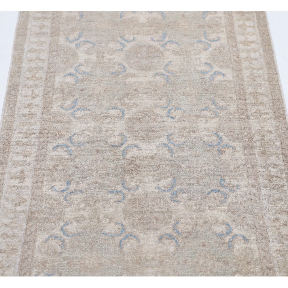 Wool Runner Rug for Corridor | Hand Knotted Kitchen Rug | Beige Hallway Rug Wool Runner Rug for Corridor | Hand Knotted Kitchen Rug | Beige Hallway Rug