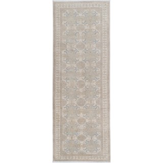 Wool Runner Rug for Corridor | Hand Knotted Kitchen Rug | Beige Hallway Rug