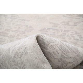 Hand Knotted Beige Wool Runner Rug | Oushak Floral Corridor Rug for Hallway, Kitchen