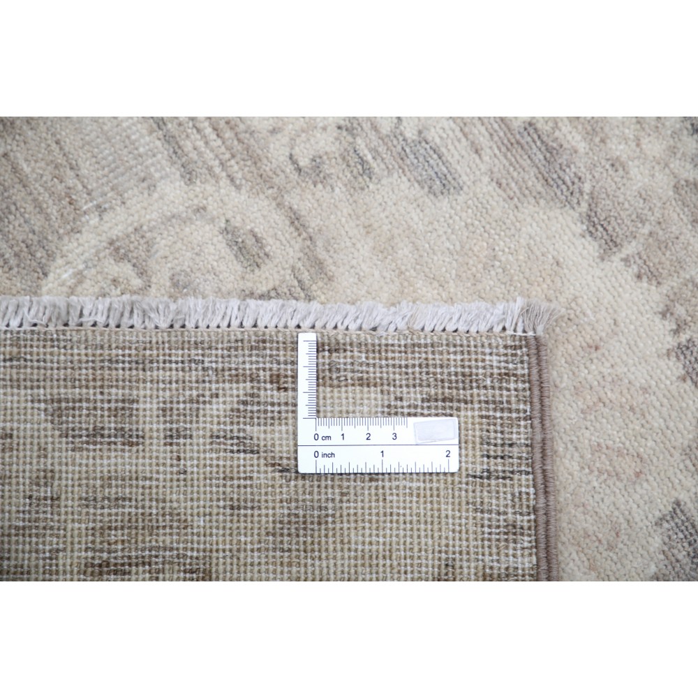 Hand Knotted Beige Wool Runner Rug | Oushak Floral Corridor Rug for Hallway, Kitchen Hand Knotted Beige Wool Runner Rug | Oushak Floral Corridor Rug for Hallway, Kitchen
