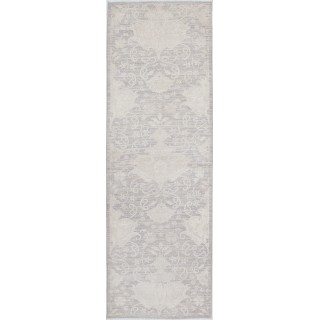 Hand Knotted Beige Wool Runner Rug | Oushak Floral Corridor Rug for Hallway, Kitchen