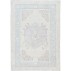 Traditional Hand Knotted Turkish Accent Rug | Muted Tone Wool Area Rug