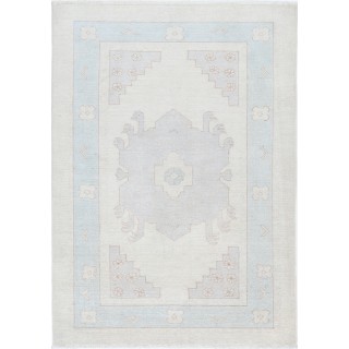Traditional Hand Knotted Turkish Accent Rug | Muted Tone Wool Area Rug