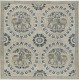 Hand Knotted Beige and Navy Blue Wool Square Area Rug | Elephant Medallion Design Carpet Hand Knotted Beige and Navy Blue Wool Square Area Rug | Elephant Medallion Design Carpet