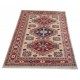 Hand Knotted Ivory, Red, Blue Wool Area Rug | Turkish Geometric Medallion Accent Rug Hand Knotted Ivory, Red, Blue Wool Area Rug | Turkish Geometric Medallion Accent Rug