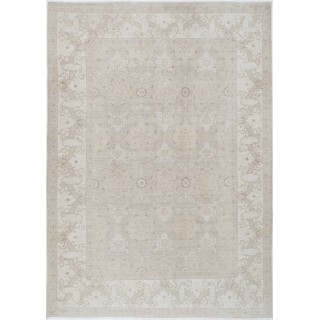 Decorative Hand Knotted Area Rug | 100% Wool Living Room Carpet | Beige Floor Covering