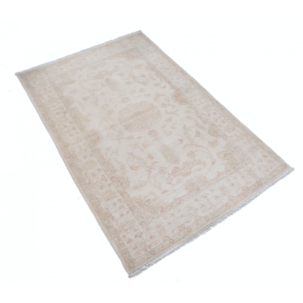 Hand Knotted Ivory, Blush Wool Area Rug | Medallion Design Accent Rug Hand Knotted Ivory, Blush Wool Area Rug | Medallion Design Accent Rug