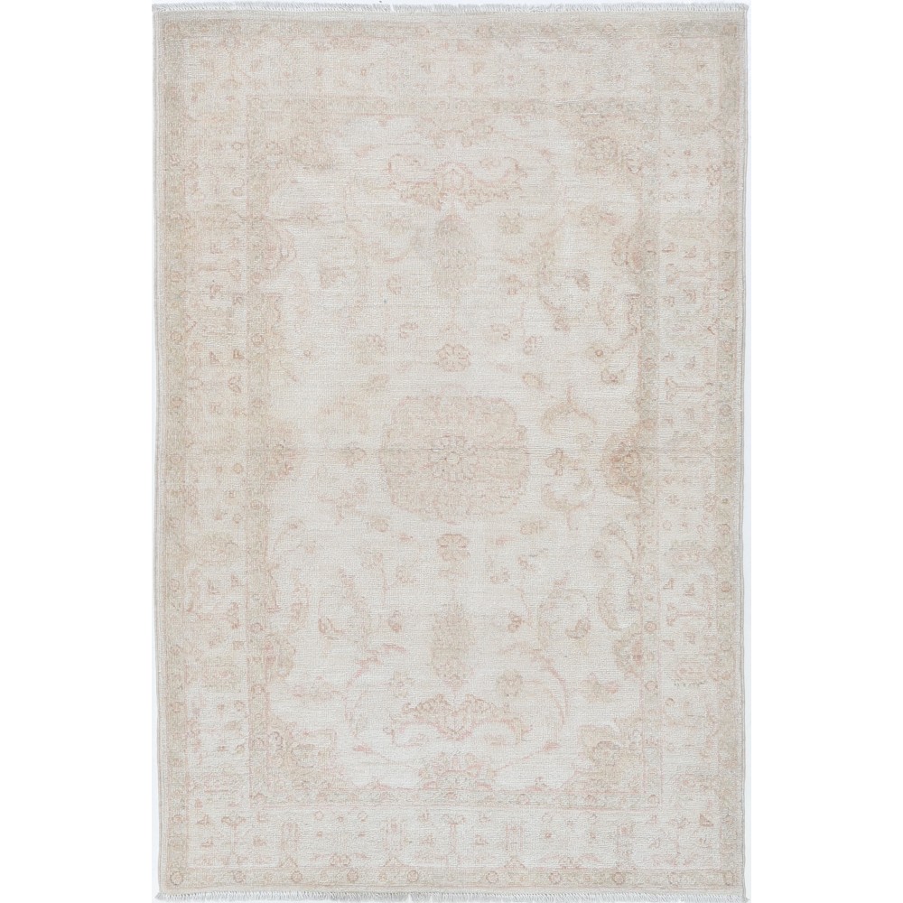 Hand Knotted Ivory, Blush Wool Area Rug | Medallion Design Accent Rug Hand Knotted Ivory, Blush Wool Area Rug | Medallion Design Accent Rug