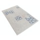 Hand Knotted Ivory, Blue, Blush Wool Area Rug | Turkish Geometric Motif Accent Rug Hand Knotted Ivory, Blue, Blush Wool Area Rug | Turkish Geometric Motif Accent Rug