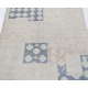 Hand Knotted Ivory, Blue, Blush Wool Area Rug | Turkish Geometric Motif Accent Rug Hand Knotted Ivory, Blue, Blush Wool Area Rug | Turkish Geometric Motif Accent Rug