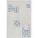 Hand Knotted Ivory, Blue, Blush Wool Area Rug | Turkish Geometric Motif Accent Rug Hand Knotted Ivory, Blue, Blush Wool Area Rug | Turkish Geometric Motif Accent Rug