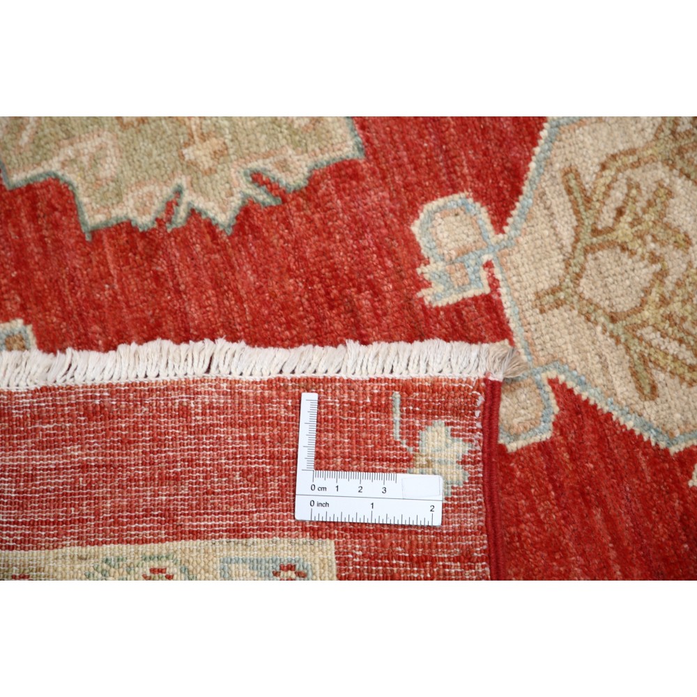 Wool Runner Rug for Corridor | Hand Knotted Hallway Runner | Beige, Red Kitchen Rug | Stair Rug