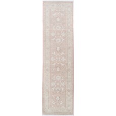 Handknotted Hallway Runner Rug in Soft Pink and Beige | Kitchen Rug | Corridor Rug | Stair Rug