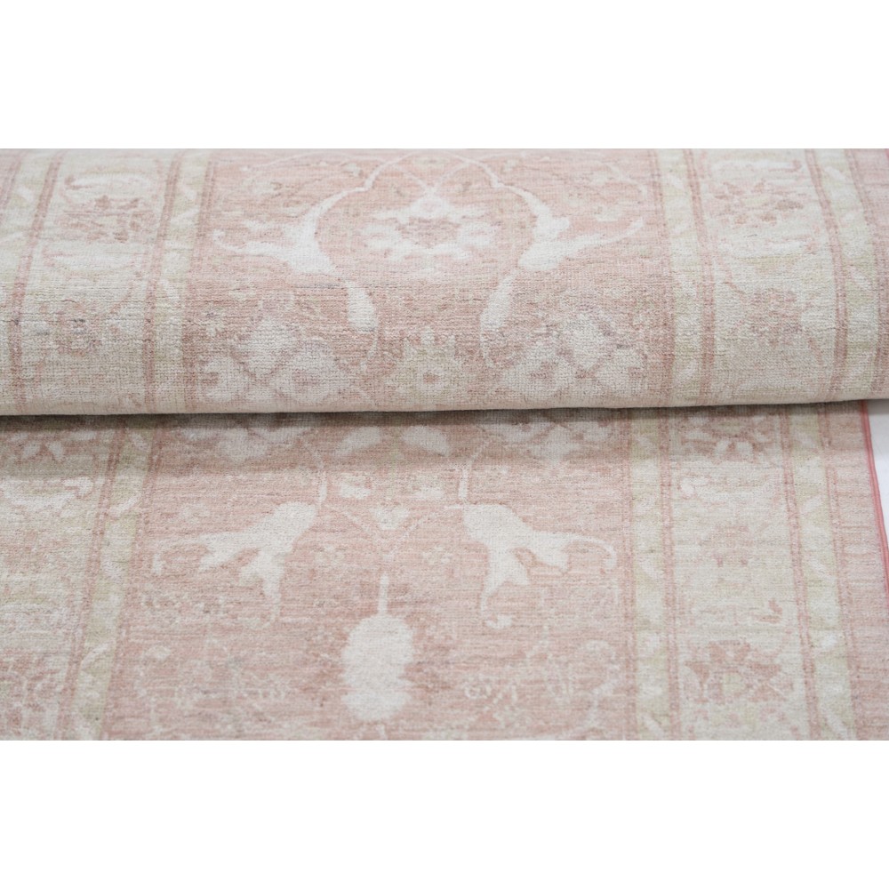 Handknotted Hallway Runner Rug in Soft Pink and Beige | Kitchen Rug | Corridor Rug | Stair Rug Handknotted Hallway Runner Rug in Soft Pink and Beige | Kitchen Rug | Corridor Rug | Stair Rug