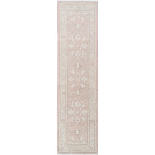 Handknotted Hallway Runner Rug in Soft Pink and Beige | Kitchen Rug | Corridor Rug | Stair Rug