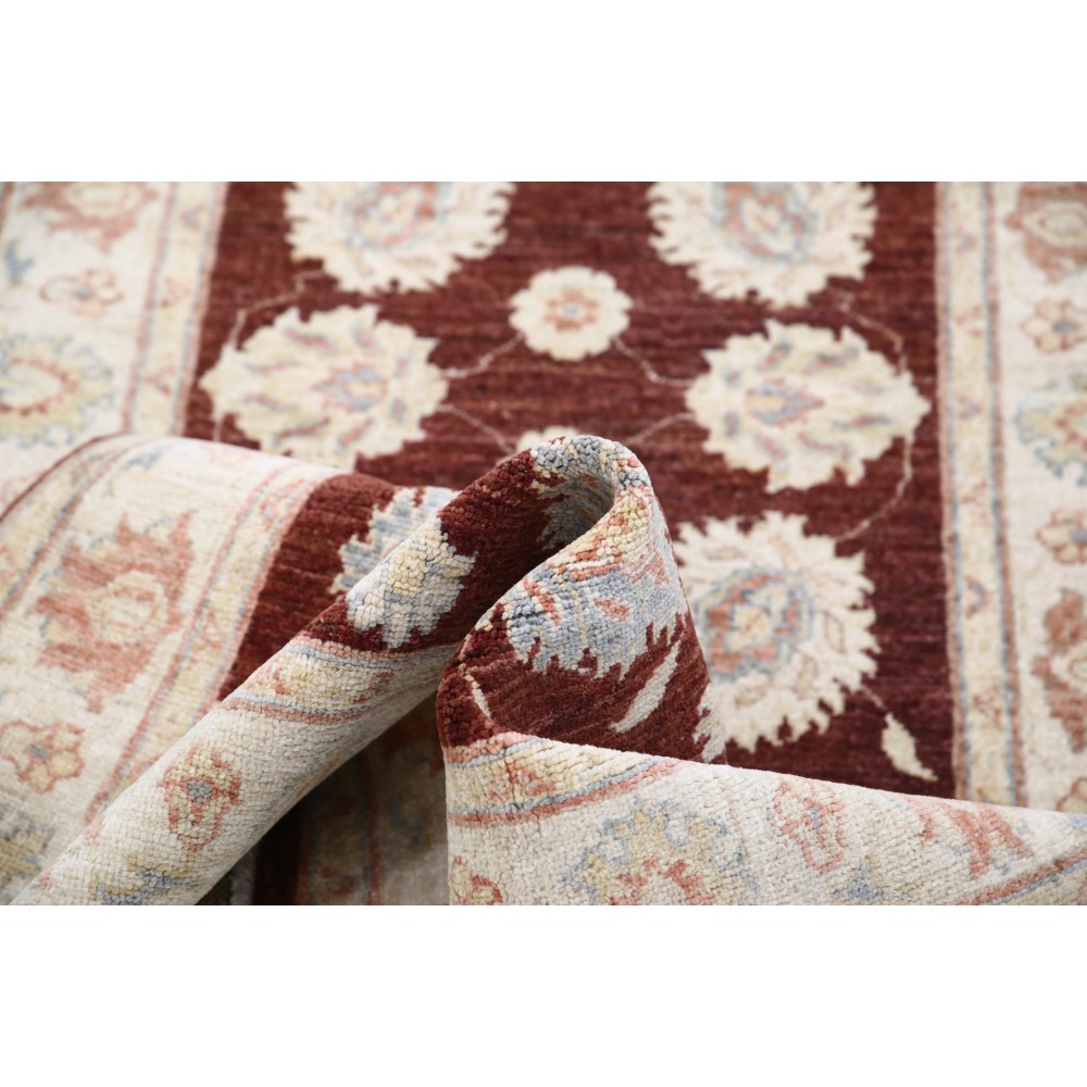 Hand Knotted Red, Beige Runner Rug for Kitchen and Corridor | Wool Hallway Rug | Stair Rug