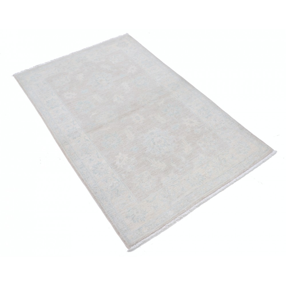 Hand Knotted Beige, Light Blue Wool Area Rug | Traditional Floral Motif Accent Rug Hand Knotted Beige, Light Blue Wool Area Rug | Traditional Floral Motif Accent Rug