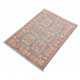 Hand Knotted Gray, Coral and Gold Wool Area Rug | Geometric Design Small Rug Hand Knotted Gray, Coral and Gold Wool Area Rug | Geometric Design Small Rug